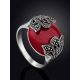Art Deco Style Silver Agate Ring With Marcasites The Lace, Ring Size: 8 / 18, image , picture 2
