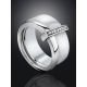 Chic Silver Ceramic Band Ring With Crystals, Ring Size: 5.5 / 16, image , picture 2