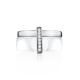 Chic Silver Ceramic Band Ring With Crystals, Ring Size: 5.5 / 16, image , picture 4