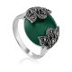 Art Deco Style Silver Agate Ring With Marcasites The Lace, Ring Size: 6.5 / 17, image 