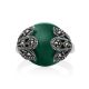 Art Deco Style Silver Agate Ring With Marcasites The Lace, Ring Size: 6.5 / 17, image , picture 3
