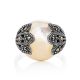Chic Silver Ring With Nacre And Marcasites The Lace, Ring Size: 8 / 18, image , picture 3