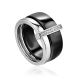 Trendy Silver Ceramic Band Ring, Ring Size: 5.5 / 16, image 