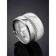 Fashionable Silver Ceramic Band Ring With Crystals, Ring Size: 5.5 / 16, image , picture 2