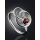 Stylish Silver Garnet Ring, Ring Size: 8.5 / 18.5, image , picture 2