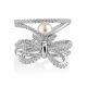 Charming Silver Bow Ring With Pearl And Crystals, Ring Size: 6 / 16.5, image , picture 3