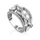 Fashionable Silver Crystal Ring, Ring Size: 6 / 16.5, image 