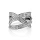 Trendy Silver Crystal Trinity Ring, Ring Size: 8 / 18, image , picture 3