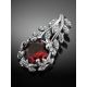 Floral Design Silver Garnet Pendant, image , picture 2