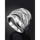 Dazzling  Silver Crystal Cocktail Ring, Ring Size: 7 / 17.5, image , picture 2