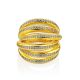 Bold Gilded Silver Crystal Ring, Ring Size: 8 / 18, image , picture 4