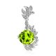 Luminous Silver Pendant With Chrysolite And Crystals, image 