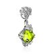 Luminous Silver Pendant With Chrysolite And Crystals, image , picture 4