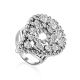 Bold Silver Crystal Cocktail Ring, Ring Size: 9.5 / 19.5, image 