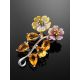 Floral Design Silver Pendant With Nacre And Citrine, image , picture 2
