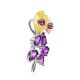 Floral Design Silver Pendant With Amethyst And Nacre, image , picture 4