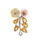 Floral Design Silver Pendant With Nacre And Citrine, image 