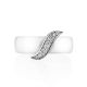 Trendy White Ceramic Silver Ring With Crystal Encrusted Detail, Ring Size: 6.5 / 17, image , picture 3