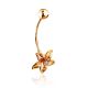 Floral Design Golden Belly Button Piercing Ring, image , picture 3