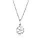 Cute Silver Diamond Clover Shaped Pendant, image 