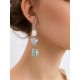 Silver Dangle Earrings With Moon Stone And Blue Agate, image , picture 3