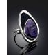 Fabulous Silver Cocktail Ring With Charoite And Denim, Ring Size: 8.5 / 18.5, image , picture 2