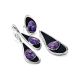Voluminous Silver Dangle Earrings With Charoite And Demin, image , picture 4