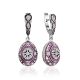 Opulent Design Silver Enamel Dangle Earrings The Romanov, image 