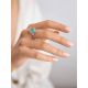 Silver Ring With Oval Green Agate Centerpiece, Ring Size: 9 / 19, image , picture 3
