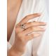 Stylish Silver Ring With Topaz And Crystals, Ring Size: 7 / 17.5, image , picture 3