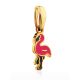 Pink Enamel Flamingo Pendant, image , picture 3