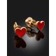 Cute Gold Enamel Heart Shaped Studs, image , picture 2