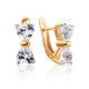 Gold Crystal Bow Shaped Earrings, image 