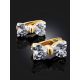 Gold Crystal Bow Shaped Earrings, image , picture 2