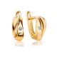 Glossy Gold Crystal Earrings, image 