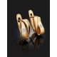 Glossy Gold Crystal Earrings, image , picture 2
