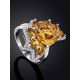 Ultra Feminine Silver Citrine Ring, Ring Size: 6.5 / 17, image , picture 2