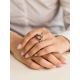 Bold Geometric Silver Wooden Ring, Ring Size: 8 / 18, image , picture 3
