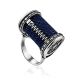 Spool Design Silver Denim Ring, Ring Size: 8 / 18, image 