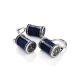Spool Design Silver Denim Dangle Earrings, image , picture 4
