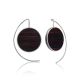 Geometric Silver Wooden Earrings, image 