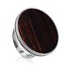 Geometric Design Silver Wooden Ring, Ring Size: 9.5 / 19.5, image 