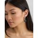 Textured Silver Dangle Earrings With Denim Details, image , picture 3