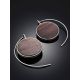 Geometric Silver Wooden Earrings, image , picture 2