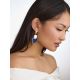 Fabulous Silver Dangle Earrings With Denim And Nacre, image , picture 3