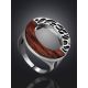 Bold Geometric Silver Wooden Ring, Ring Size: 8.5 / 18.5, image , picture 2