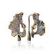 Abstract Design Silver Amethyst Earrings, image 