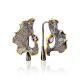 Abstract Design Silver Amethyst Earrings, image 
