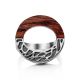 Bold Geometric Silver Wooden Ring, Ring Size: 8.5 / 18.5, image , picture 4