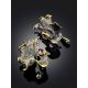 Abstract Design Silver Amethyst Earrings, image , picture 2